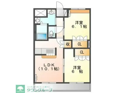 エクセルレモン(2LDK/2階)の間取り写真