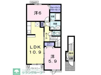 メゾン プラシード(2LDK/2階)の間取り写真