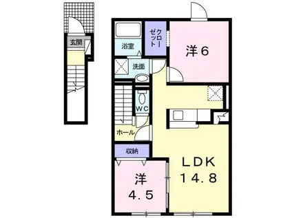 ラポーム・シャトン(2LDK/2階)の間取り写真