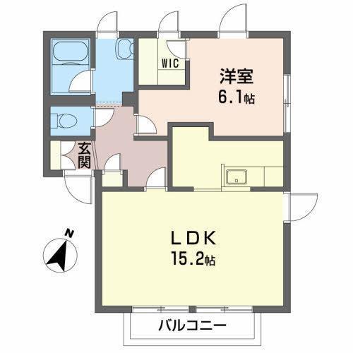 メゾンドエストエールA(1LDK/1階)の間取り写真