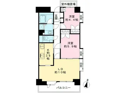 藤和シティコープ世田谷桜(2LDK/3階)の間取り写真