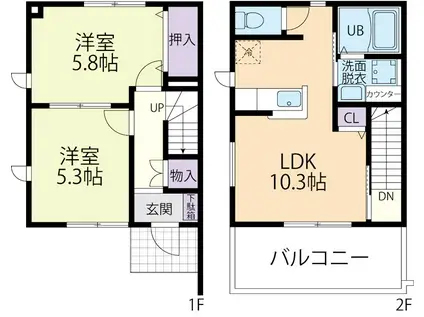 MONT BLANC(2LDK/1階)の間取り写真