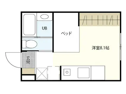 ハイドランジア草津(ワンルーム/2階)の間取り写真