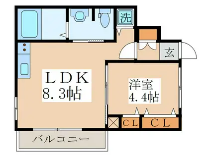 KI.VILLA(1LDK/1階)の間取り写真
