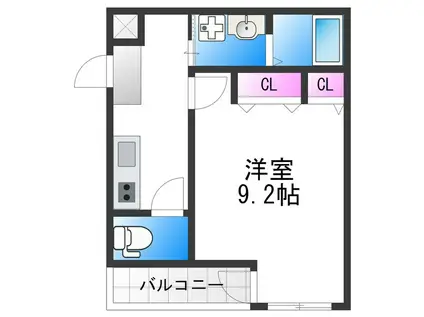 フジパレス今川公園I番館(1K/2階)の間取り写真