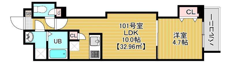 COTE DOR SOGA(1LDK/1階)の間取り写真