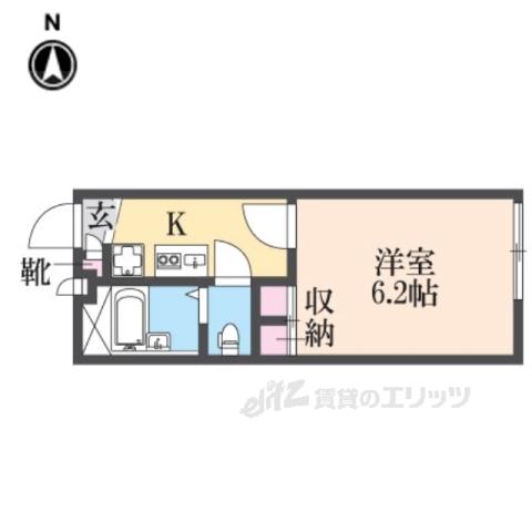 レオパレス東園田(1K/1階)の間取り写真