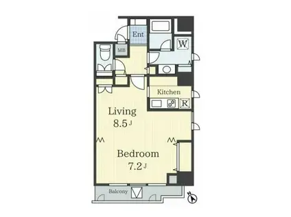 白金アネックス(1LDK/8階)の間取り写真