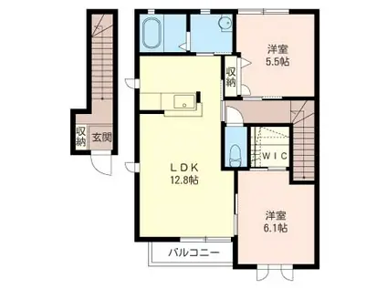 カーネーションD(2LDK/2階)の間取り写真