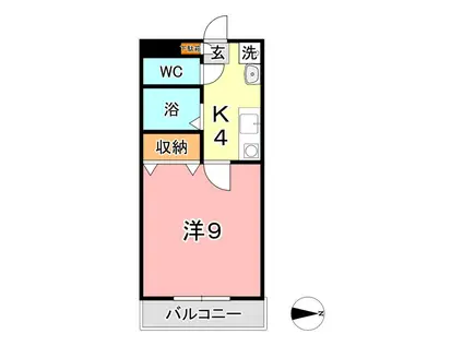サンライズマンション(1K/3階)の間取り写真