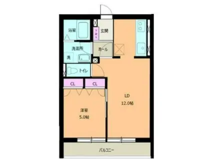 ザ・スカイ・ファイブ四番館(1LDK/3階)の間取り写真