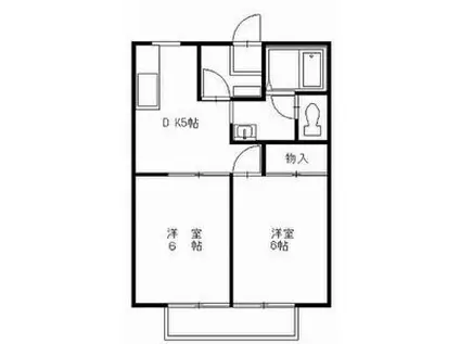 メゾンドS-1(2DK/1階)の間取り写真