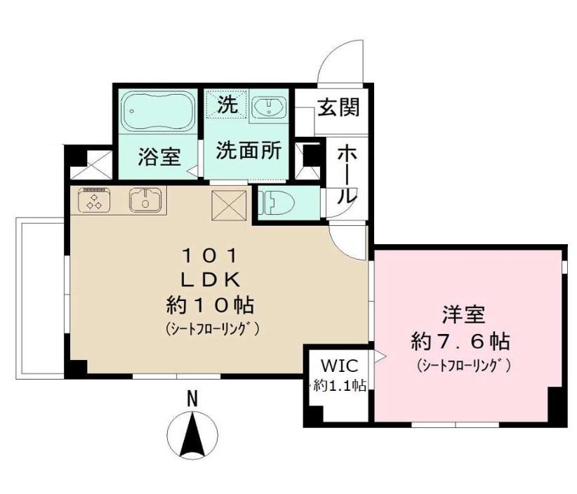 メゾン ド ヒカリ(1LDK/1階)の間取り写真