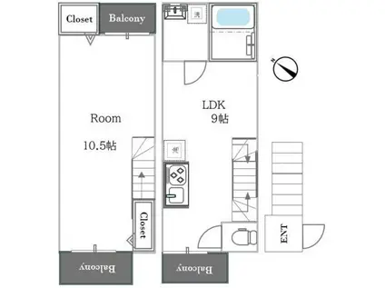 BESTRESIDENCE綾瀬(1LDK/2階)の間取り写真