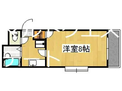 ロゼーヌ脇田(1K/3階)の間取り写真