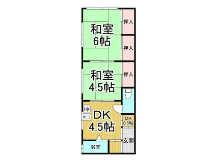 ピオーネ園田西(2DK/1階)の間取り写真