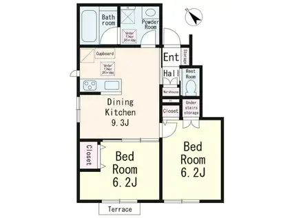 シティパル富士本(2DK/1階)の間取り写真