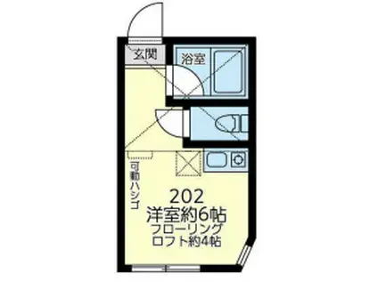 ユナイト保土ヶ谷サンターナ・デ・リベロ(ワンルーム/2階)の間取り写真