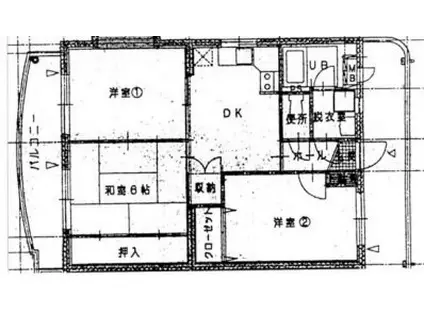 クレセール加治木(3DK/1階)の間取り写真