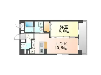 サイラーガーラ御殿山(1LDK/2階)の間取り写真