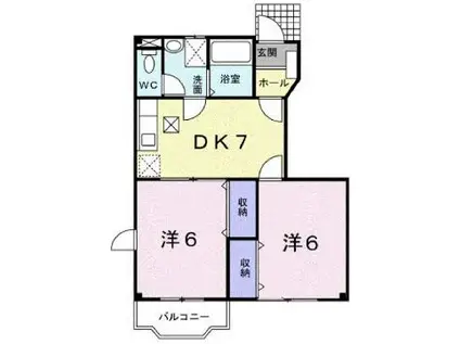プロムナードM(2DK/1階)の間取り写真