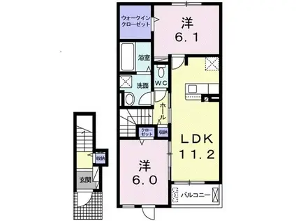 佐久平ガーデンヒルズ A(2LDK/2階)の間取り写真