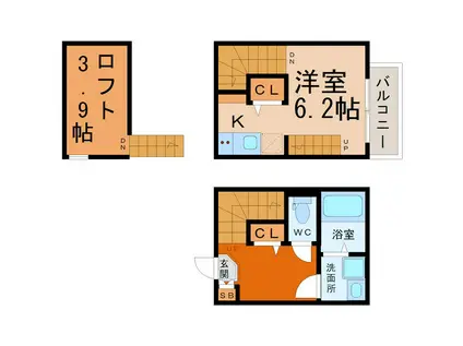 ハーモニーテラス鳴海駅前(1SK/1階)の間取り写真