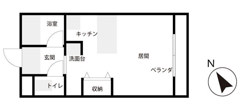 リュミエール・レジデンス(ワンルーム/1階)の間取り写真