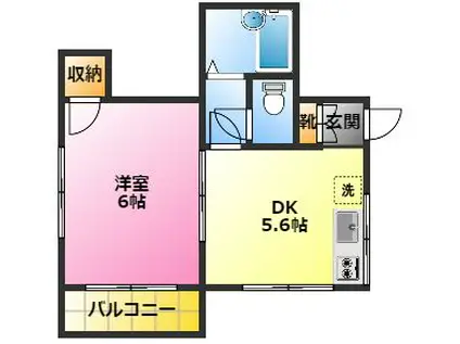 ムーンヒルズ(1DK/3階)の間取り写真