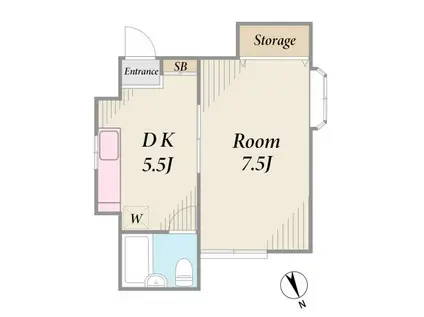 ハイムハーモニー(1DK/1階)の間取り写真