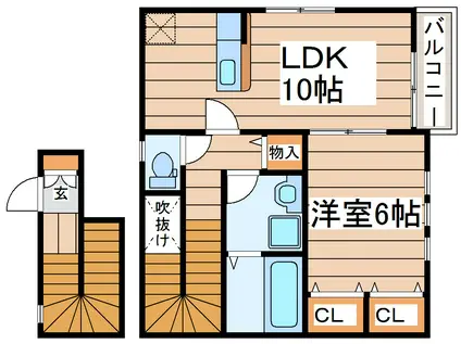 GRANDE神谷沢壱番館(1LDK/2階)の間取り写真