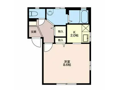 フェアハウスあずさA/B(1K/1階)の間取り写真