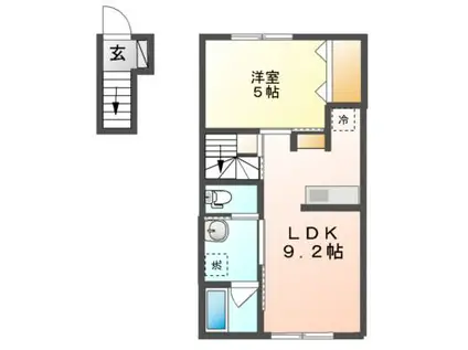 ピノ・ノワール(1LDK/2階)の間取り写真