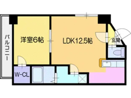 ステラタワー(1LDK/2階)の間取り写真