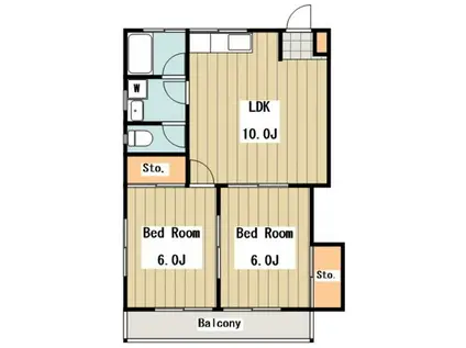 メゾン文喜(2LDK/1階)の間取り写真