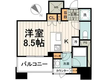 パークアクシス茅場町(ワンルーム/3階)の間取り写真