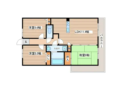 セントレアカマIII(3LDK/6階)の間取り写真