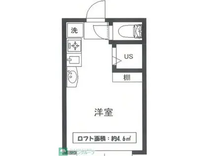 シエスタミモザ(ワンルーム/2階)の間取り写真