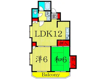 グリーンヒル文京(2LDK/9階)の間取り写真