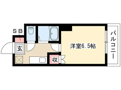 セントラルハイツ滝川(1K/2階)の間取り写真