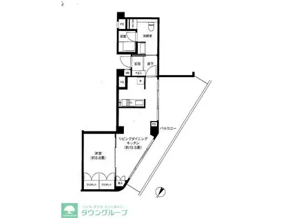 ヒューリック浅草一丁目(1SLDK/6階)の間取り写真