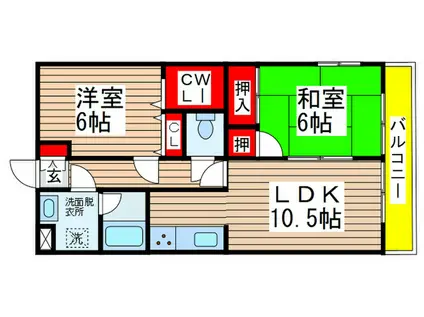 ロイヤルコーポ椿森(2LDK/2階)の間取り写真