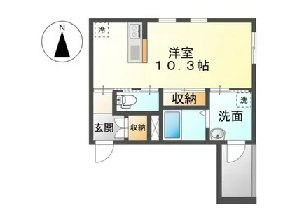 メゾン六花(ワンルーム/2階)の間取り写真