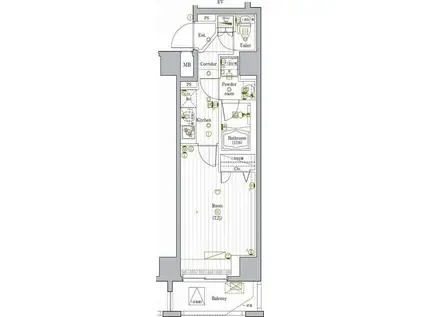 PREMIUM CUBE G駒沢大学(1K/4階)の間取り写真