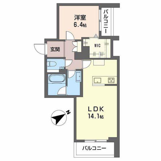 ALLUME(1LDK/2階)の間取り写真