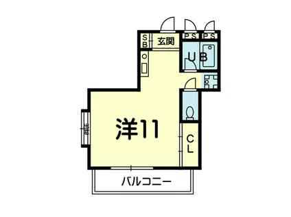 モンクール1(ワンルーム/2階)の間取り写真