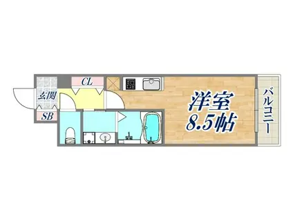 エヴァステージ神戸六甲(ワンルーム/11階)の間取り写真