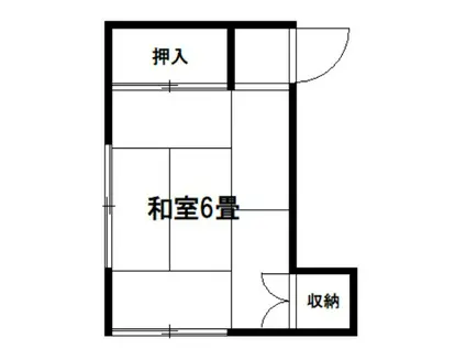 山田荘B(ワンルーム/2階)の間取り写真