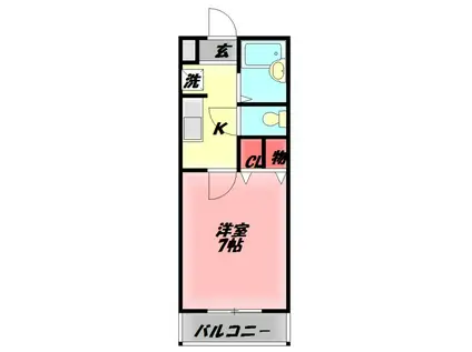 ハイエストキャッスルマンション(1K/1階)の間取り写真