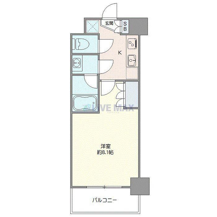 プレスタイル菊川(1K/7階)の間取り写真
